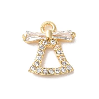 Christmas Theme Brass Micro Pave Cubic Zirconia Charms