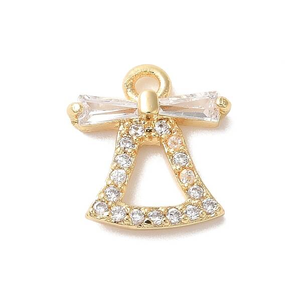 Christmas Theme Brass Micro Pave Cubic Zirconia Charms