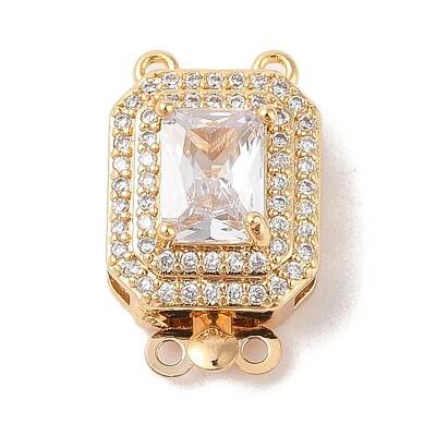 Brass Micro Pave Cubic Zirconia Box Clasps