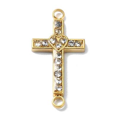 Ion Plating(IP) 304 Stainless Steel Crystal Rhinestone Connector Charms