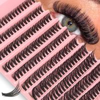 Natural Look Individual False Eyelashes, 10 Rows 8-16mm Mixed Length Faux Clusters Eyelash, Self Grafting Curling Fake Eyelas...