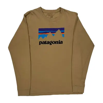 Patagonia Graphic Long Sleeve T-Shirt - Small Brown Cotton
