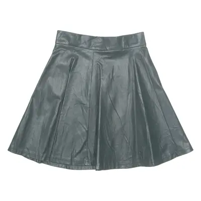 PULL&BEAR Womens Pleated Skirt Green Short Leather S