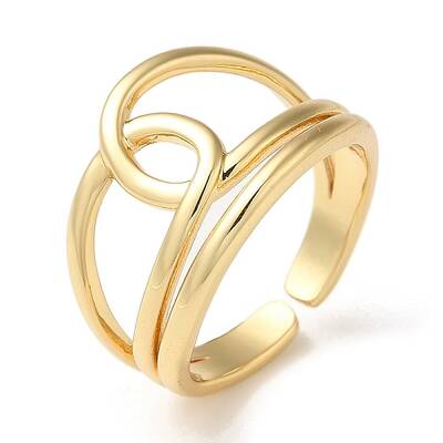 Rack Plating Brass Open Cuff Rings for Women