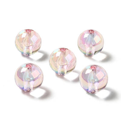 UV Plating Rainbow Iridescent Acrylic Beads