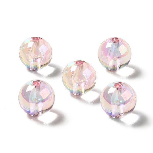 UV Plating Rainbow Iridescent Acrylic Beads