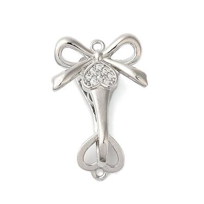 Brass Micro Pave Clear Cubic Zirconia Fold Over Clasps