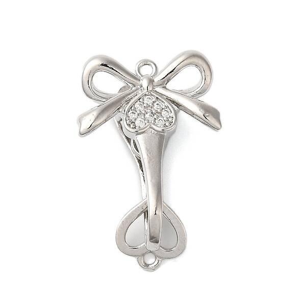 Brass Micro Pave Clear Cubic Zirconia Fold Over Clasps