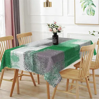 Green Grey Distressed Style Rectangle Tablecloth - Aperturee