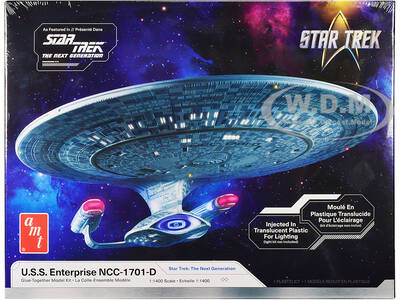 Skill 2 Model Kit U.S.S. Enterprise NCC-1701-D Space Ship Star Trek: The Next Generation (1987-1994) TV Series 1/1400 Scale M...