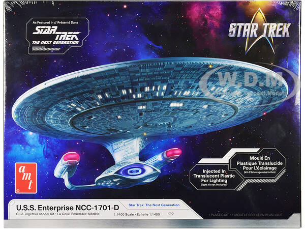 Skill 2 Model Kit U.S.S. Enterprise NCC-1701-D Space Ship Star Trek: The Next Generation (1987-1994) TV Series 1/1400 Scale M...