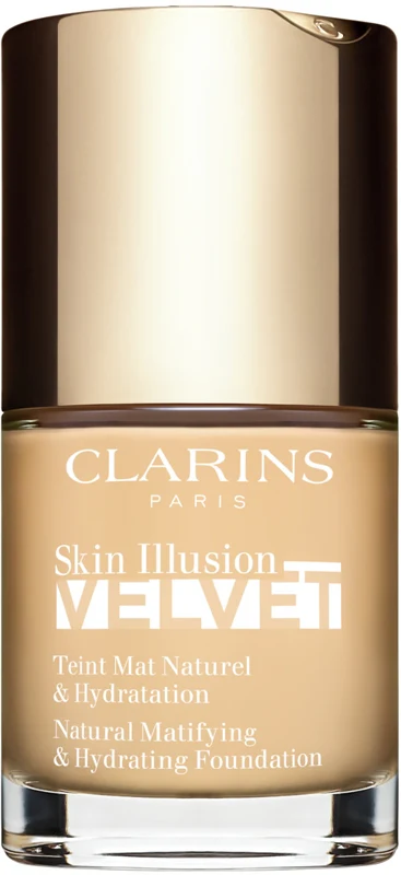 Clarins Skin Illusion Velvet Liquid foundation with matte finish nourishing effect color 100.5W 30 ml