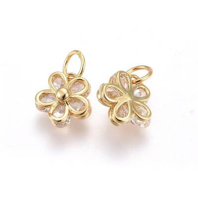 Brass Cubic Zirconia Charms