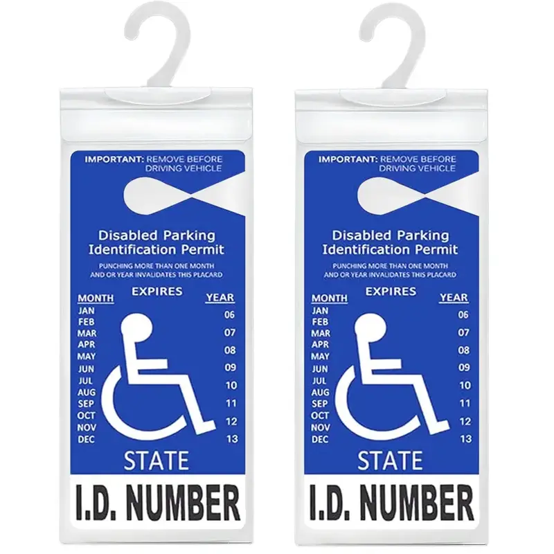 2Pcs Handicap Placard Holder Transparent Disabled Parking Permit Placard Sleeves Cover Protection