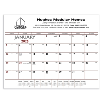 25 Customized Red & Black Desk Pad - Julian Dates