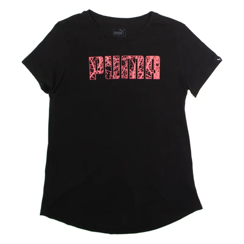 PUMA Womens T-Shirt Black Crew Neck UK 14
