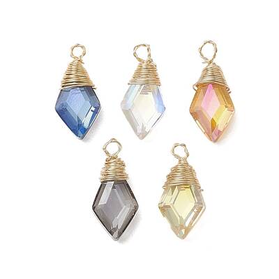 Copper Wired Glass Pendants