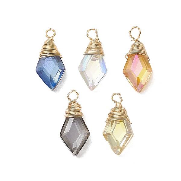 Copper Wired Glass Pendants