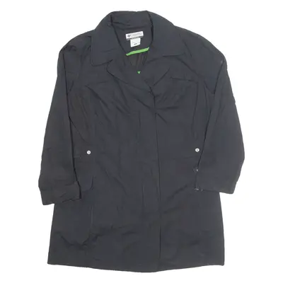 COLUMBIA Womens Trench Coat Black XL