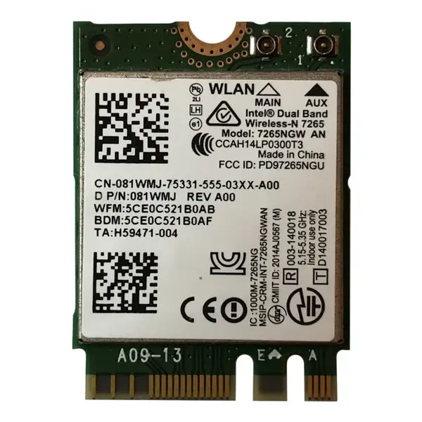 81WMJ Dell Dual Band 2.4GHz / 5GHz 802.11ac/a/b/g/n 2x2 Wi-Fi PCI Express Bluetooth 4.0 Wireless M.2 WLAN Card for Latitude E...