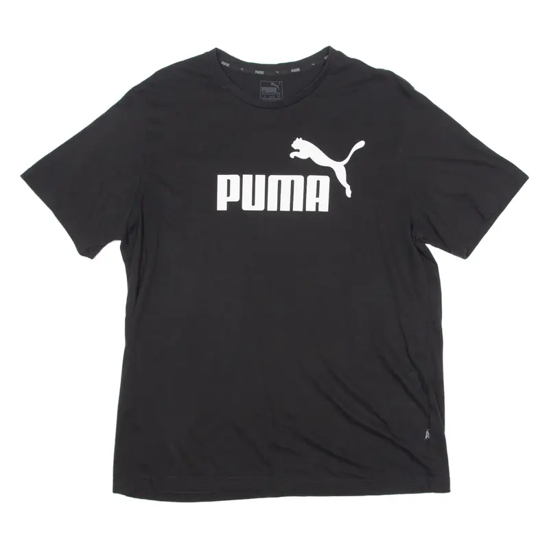 PUMA Mens T-Shirt Black Crew Neck XL