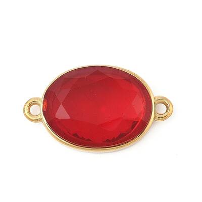 304 Stainless Steel Cubic Zirconia Oval Connector Charms