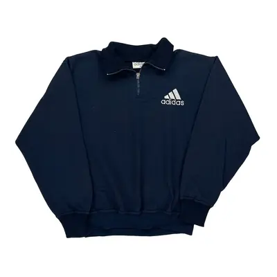 Adidas 1/4 Zip - XL Navy Cotton