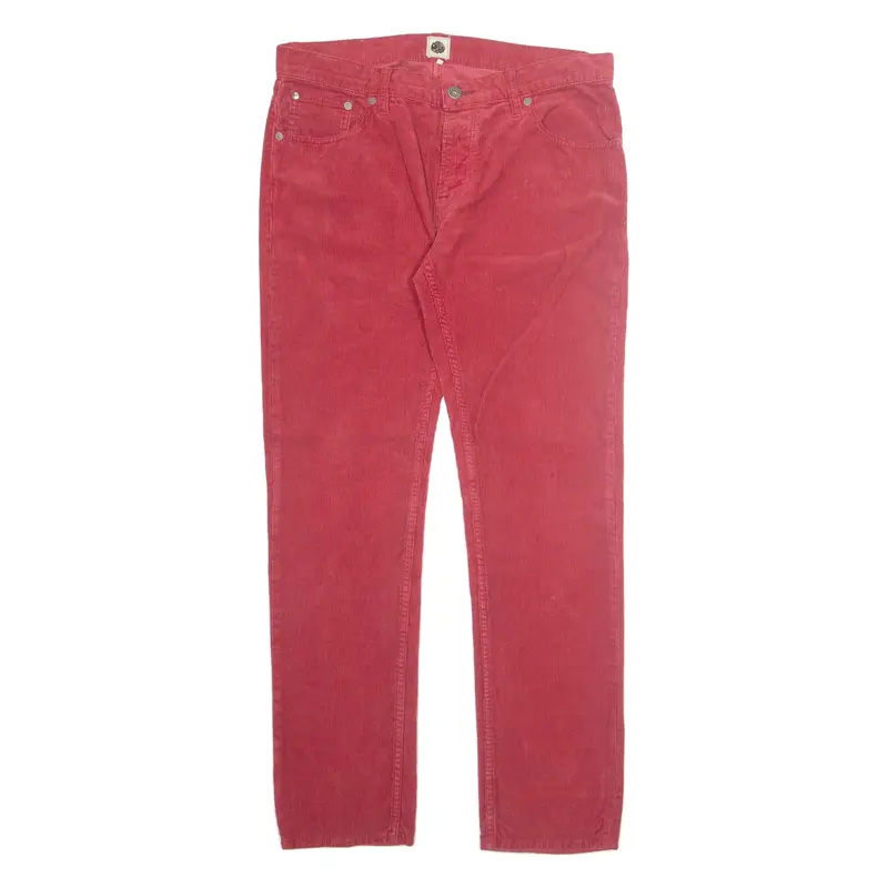 Womens Corduroy Trousers Red Regular Bootcut W34 L31