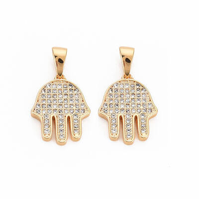 Brass Micro Pave Clear Cubic Zirconia Pendants