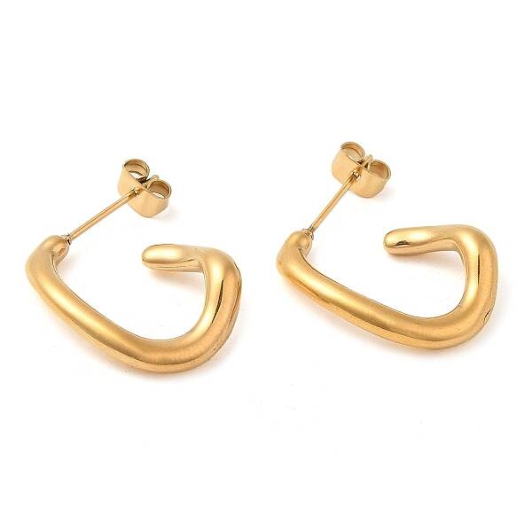 PVD Vacuum Plating 304 Stainless Steel Irregular Trapezoid Stud Earings