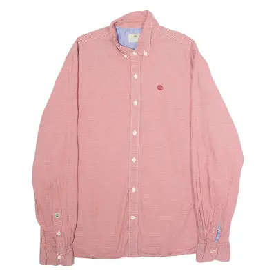 TIMBERLAND Slim Fit Mens Shirt Red Gingham Long Sleeve XL