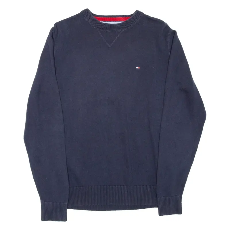 TOMMY HILFIGER Mens Jumper Blue Tight Knit M