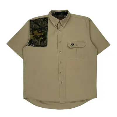 Mossy Oak Camo Short Sleeve Shirt - Large Beige Cotton | Size: large