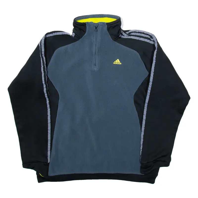 ADIDAS Fleece Mens Sweatshirt Grey 1/4 Zip L