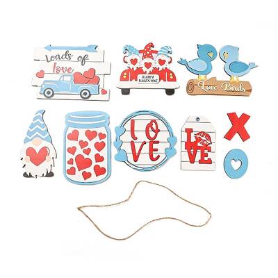 Valentine's Day Wood Tiered Tray Decor Sets