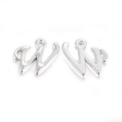 Silver Color Plated Alloy Letter Pendants