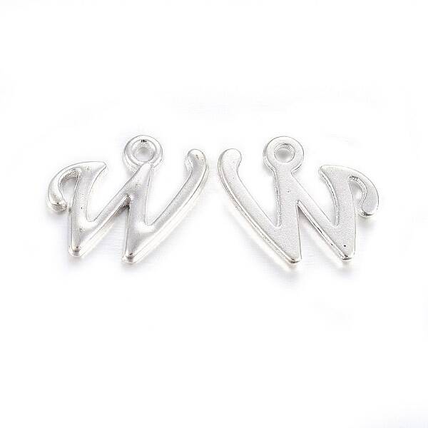 Silver Color Plated Alloy Letter Pendants