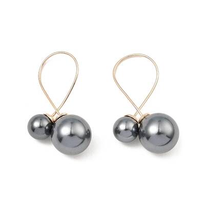 Shell Pearl Round Dangle Stud Earrings