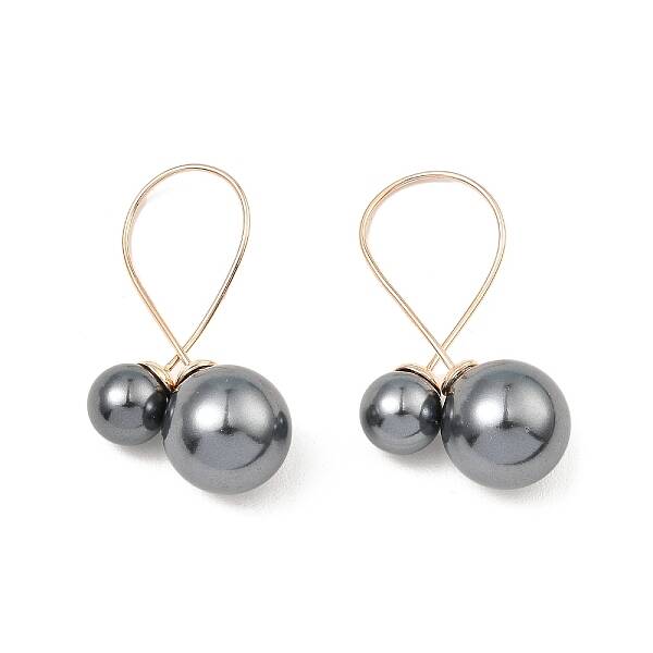 Shell Pearl Round Dangle Stud Earrings