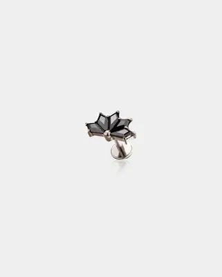 Five CZ Gems Titanium Helix Stud - Black CZ