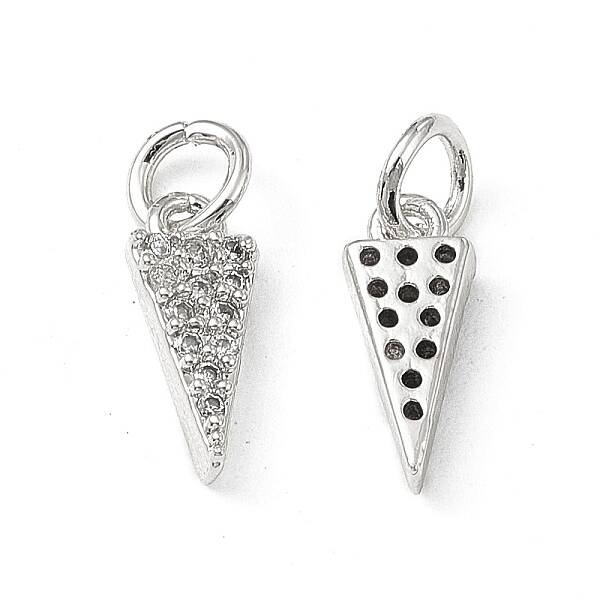 Brass Micro Pave Clear Cubic Zirconia Charms