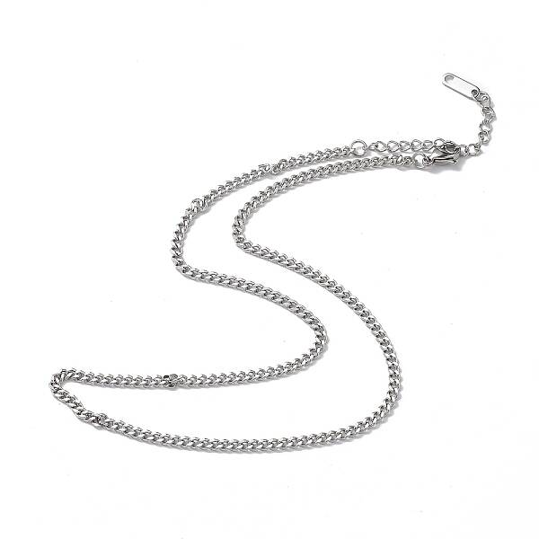 Non-Tarnish 304 Stainless Steel Curb Chain Necklace for Men Women