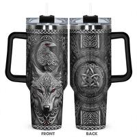 40oz Tumbler, 1 Count Stainless Steel Cup, Insulated and Durable, Design of the Dark Skull Series, Perfect for Skull Lovers a...