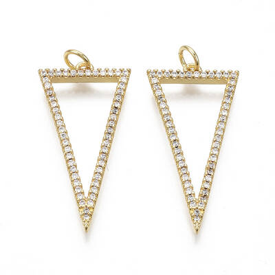 Brass Micro Pave Clear Cubic Zirconia Pendants