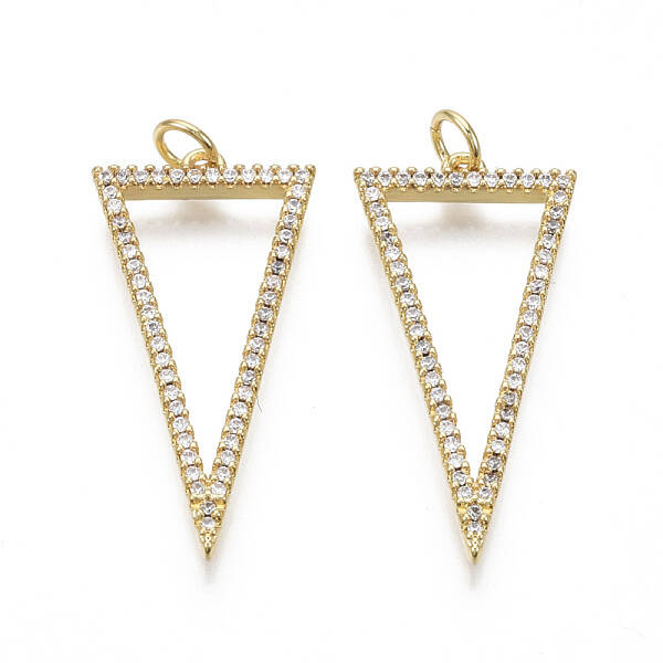 Brass Micro Pave Clear Cubic Zirconia Pendants