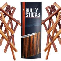 Wild Wolf 12-inch Angus Bully Sticks (8 Ounces) Healthy, All-Natural, Long-Lasting Dog Chew Bones - Odor-Free - Mixed Thickne...