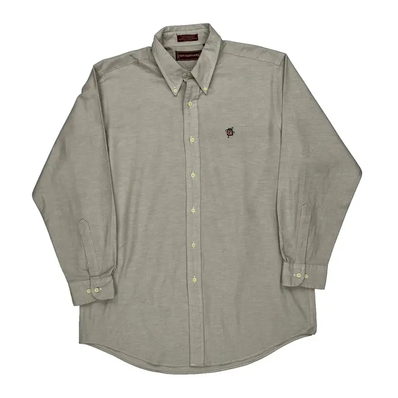 Chaps Ralph Lauren Shirt - Large Grey Cotton Blend