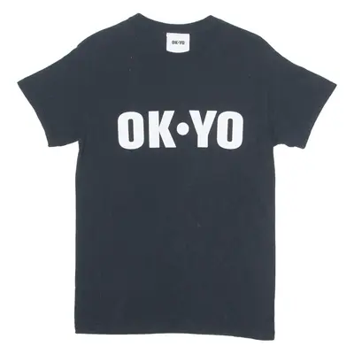 OK YO Mens T-Shirt Black Crew Neck S