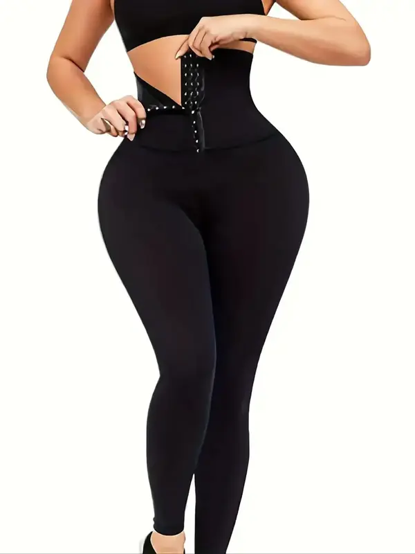 Women's Solid High Waist Sports Leggings, Comfort and Durability High Stretch Seamless Yoga Leggings, Ladies Sportswear for ...