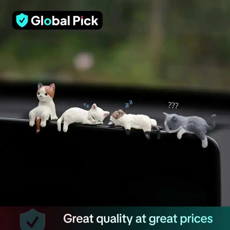 Car Dashboard Decoration, 4 Counts Car Interior Ornament, Car Dashboard Miniature Figurines, Car Interior Accessories, Car De...